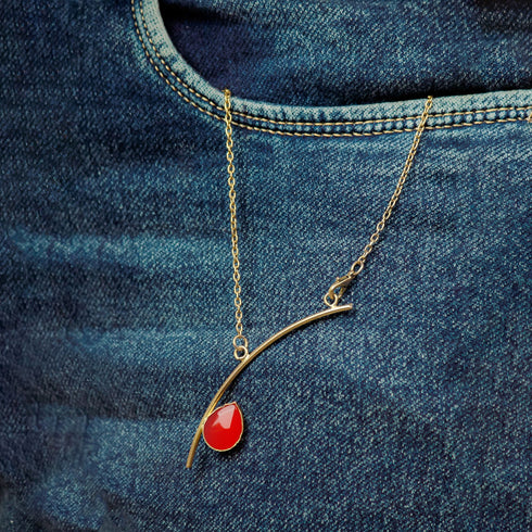 Red Stone Classic Pendent - The Earth Store - Fashion Accessories